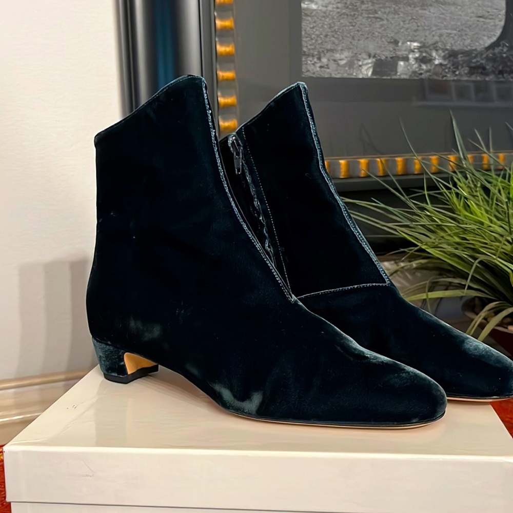 Emma Hope Velvet Inky Blue ankle boots